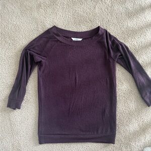 Market and Spruce Purple 3/4 Sleeve Top